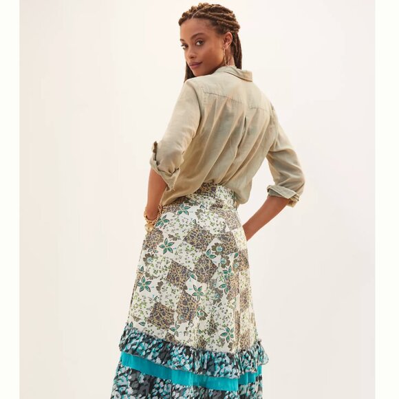 NWT Anthropologie (Raga) Floral Patchwork Maxi Skirt - Picture 4 of 6